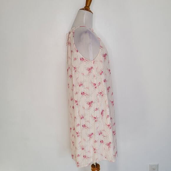 LOFT Floral Swing Dress Pink Halter Tie Neck Relaxed Summer Women Small - Picture 3 of 14